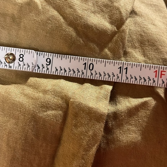 Zara Womens 100% Linen High Rise Wide Leg Pants Khaki tan/brown Md pockets comfy - Picture 9 of 9